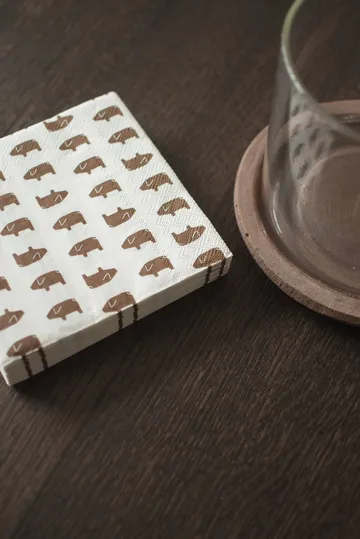 Swedish pig papirserviet 33x33 cm 20-pakning - Brown - DBKD