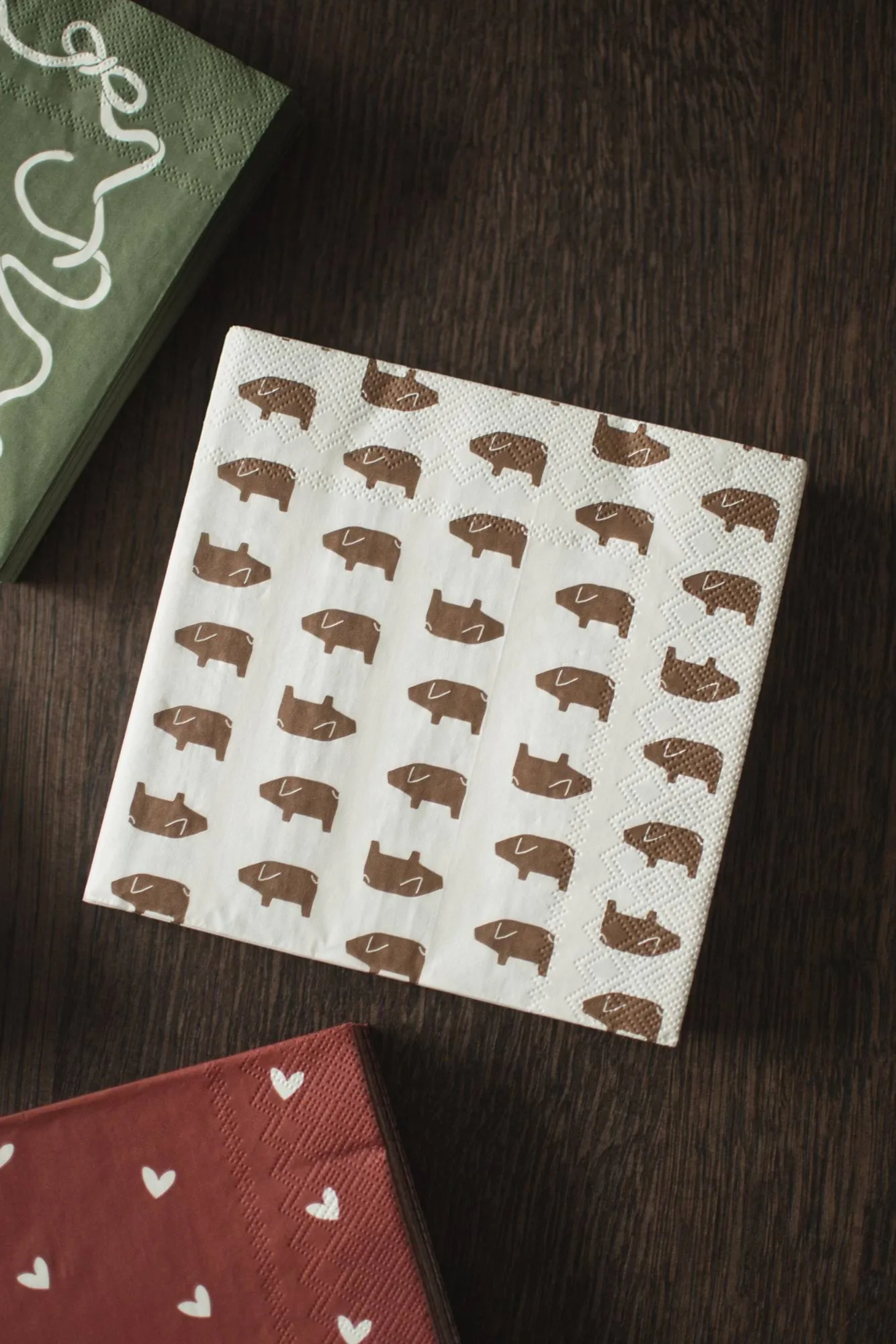 Swedish pig papirserviet 33x33 cm 20-pakning, Brown DBKD