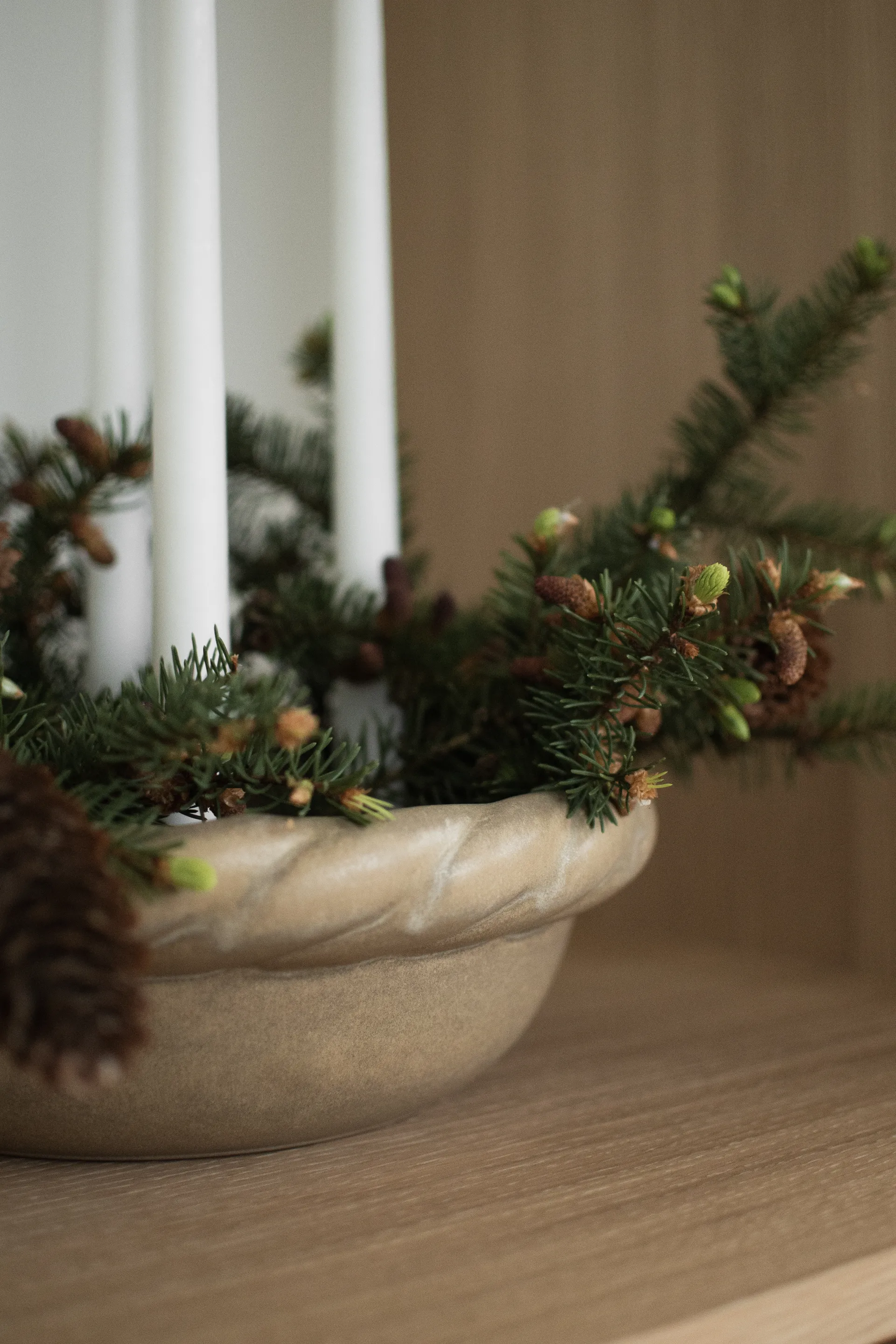 Twine plate lysestage Ø30 cm, Beige DBKD