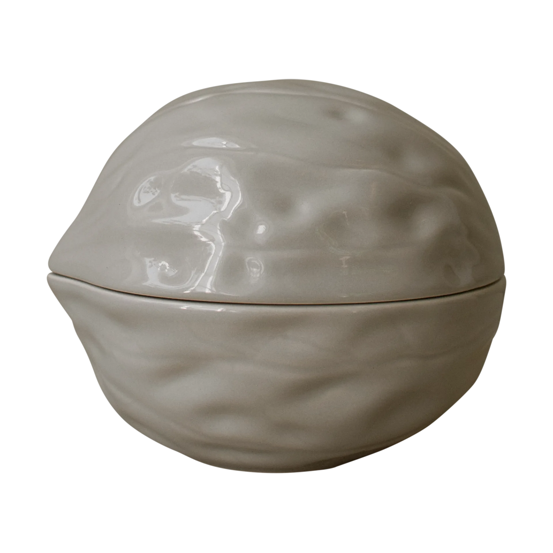 Walnut skål med låg, Shiny mole DBKD