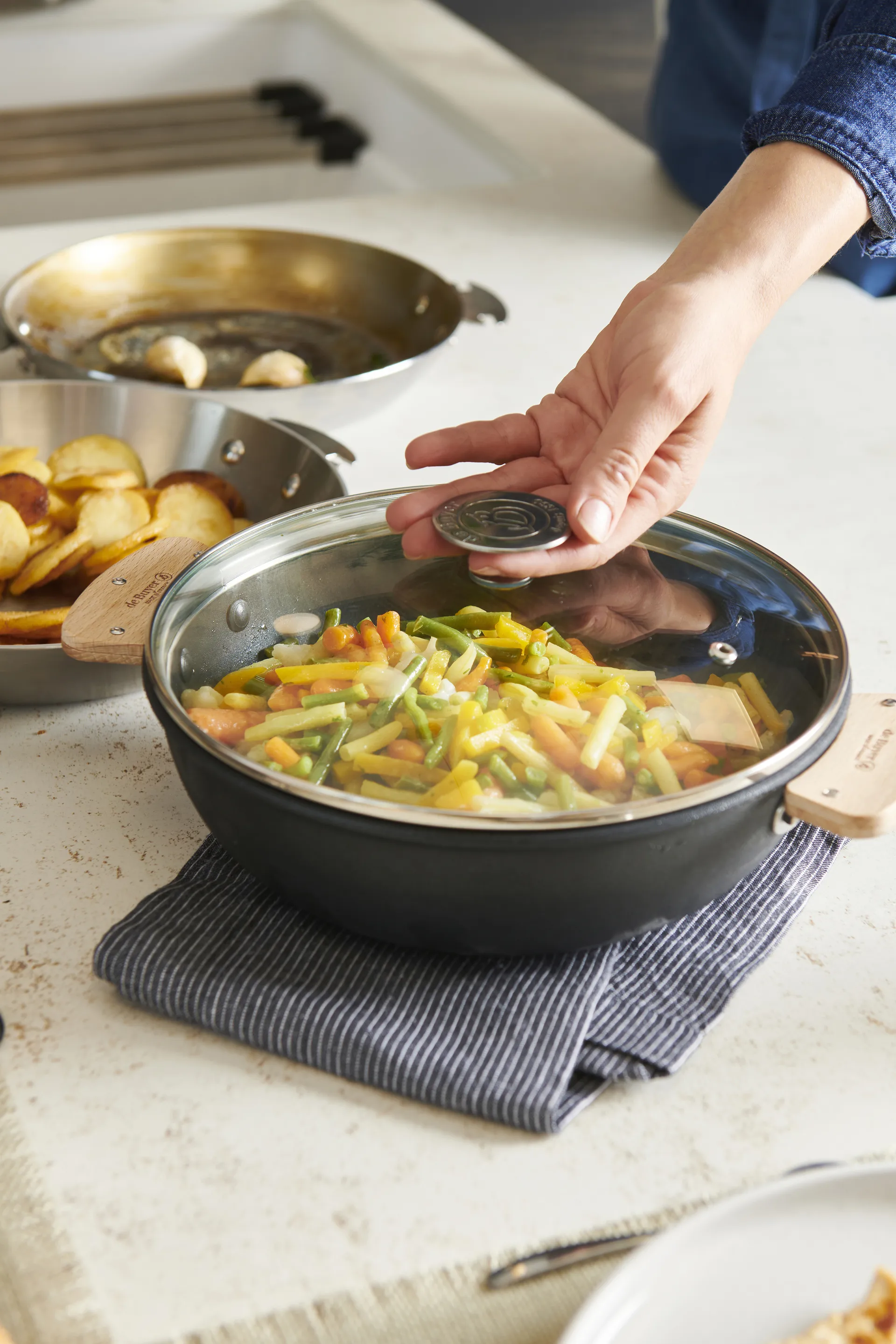 Alchimy glaslåg dyb ring, Ø32 cm De Buyer