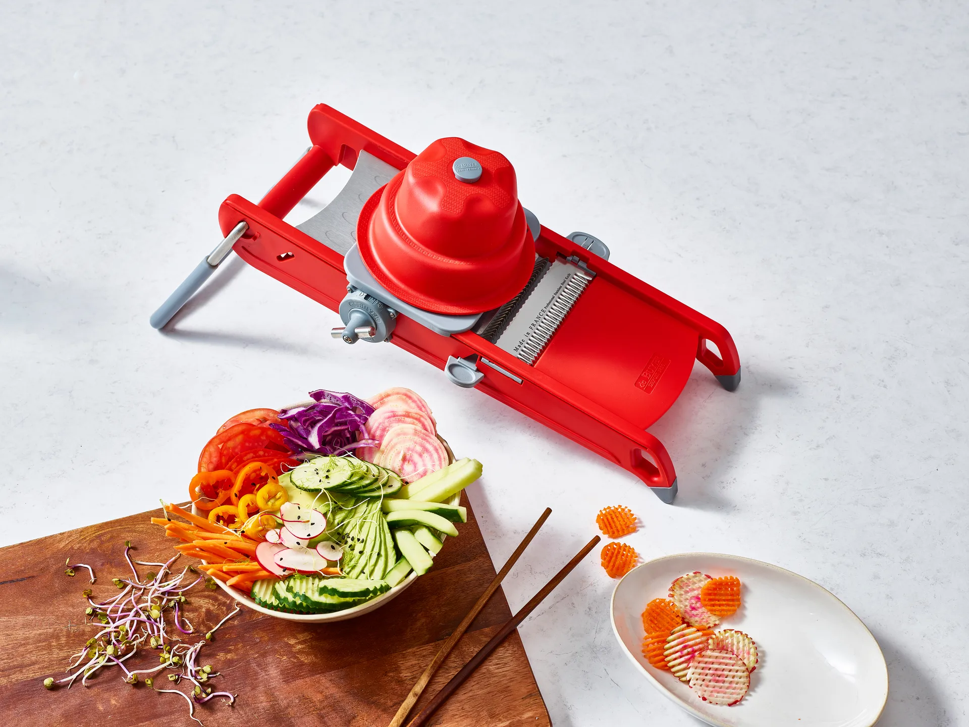 De Buyer Swing Plus mandolinjern, Rød De Buyer