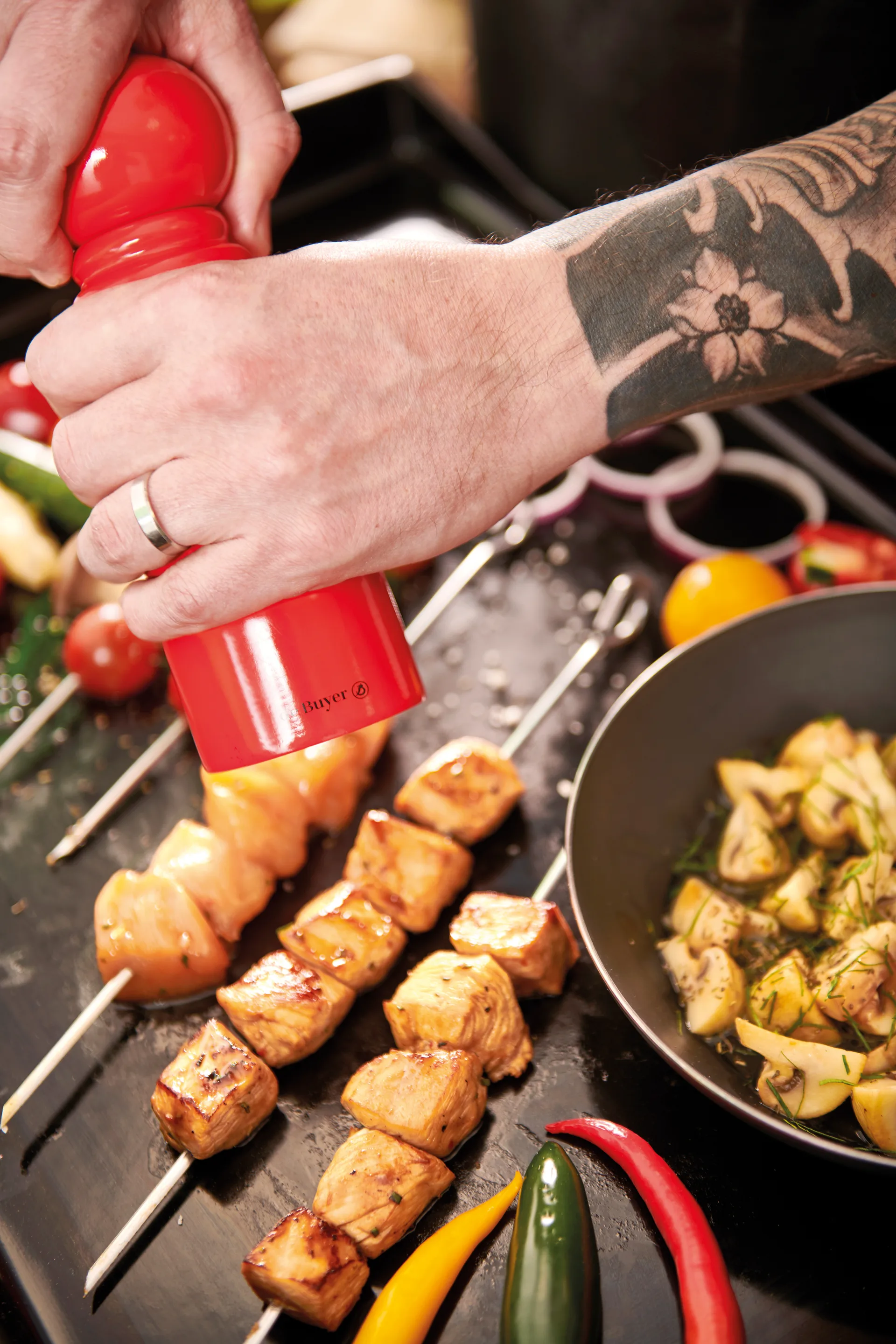 Rumba salt- og peberkværn keramisk 18 cm, Mørkebrun De Buyer