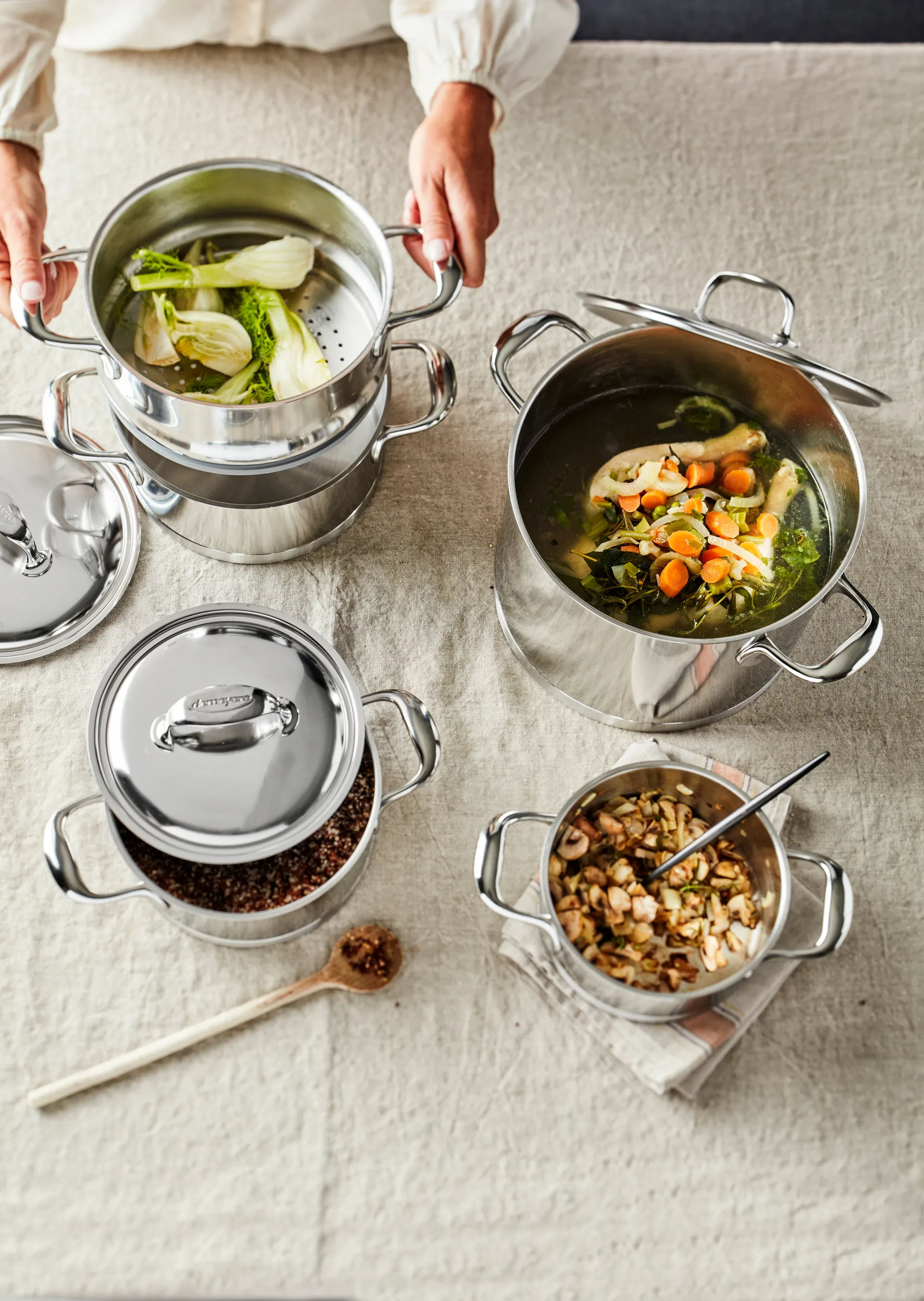 Demeyere Atlantis 7 gryde høj rustfrit stål, 5 L Demeyere