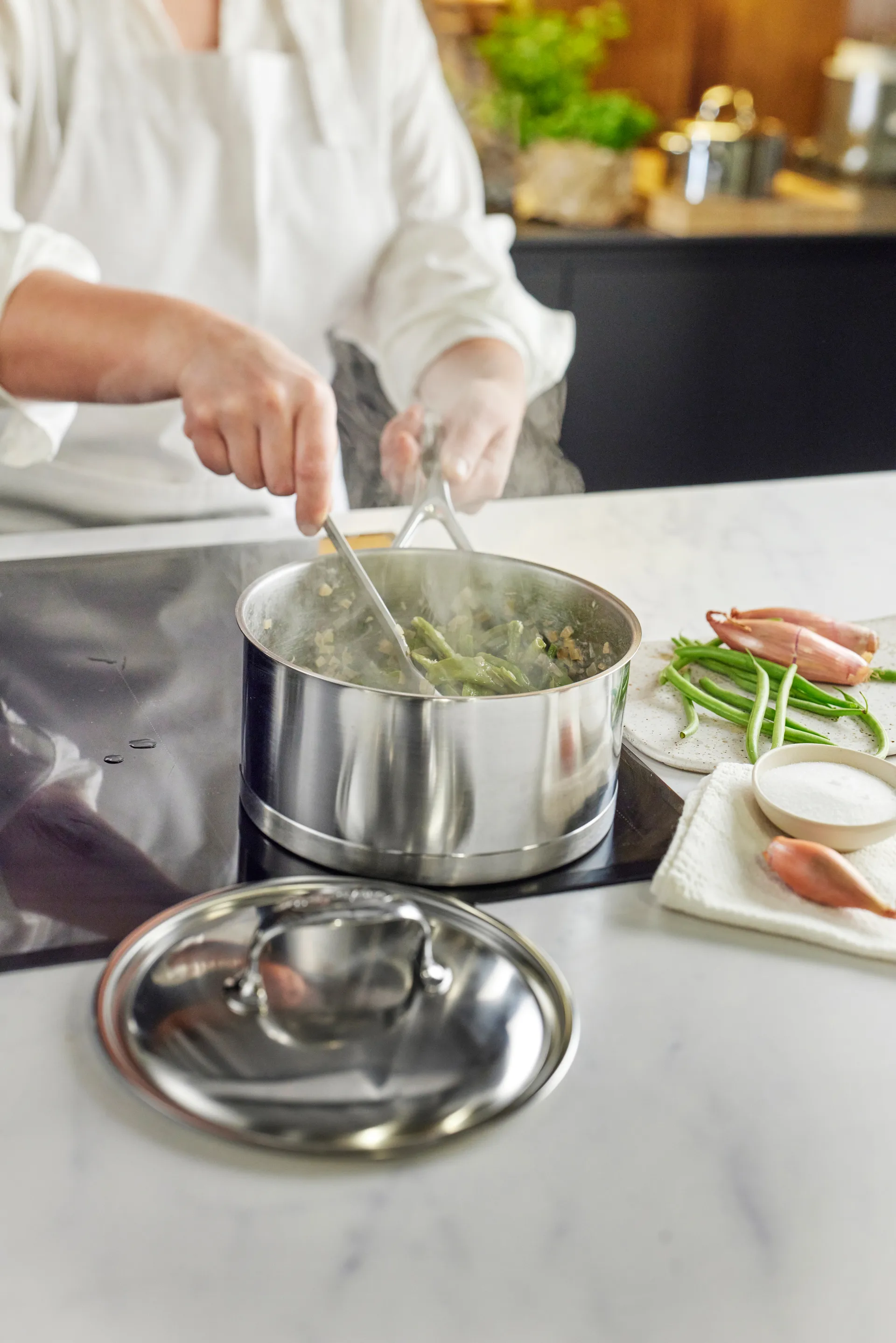 Demeyere Atlantis 7 kasserolle med låg, 2,2 L Demeyere