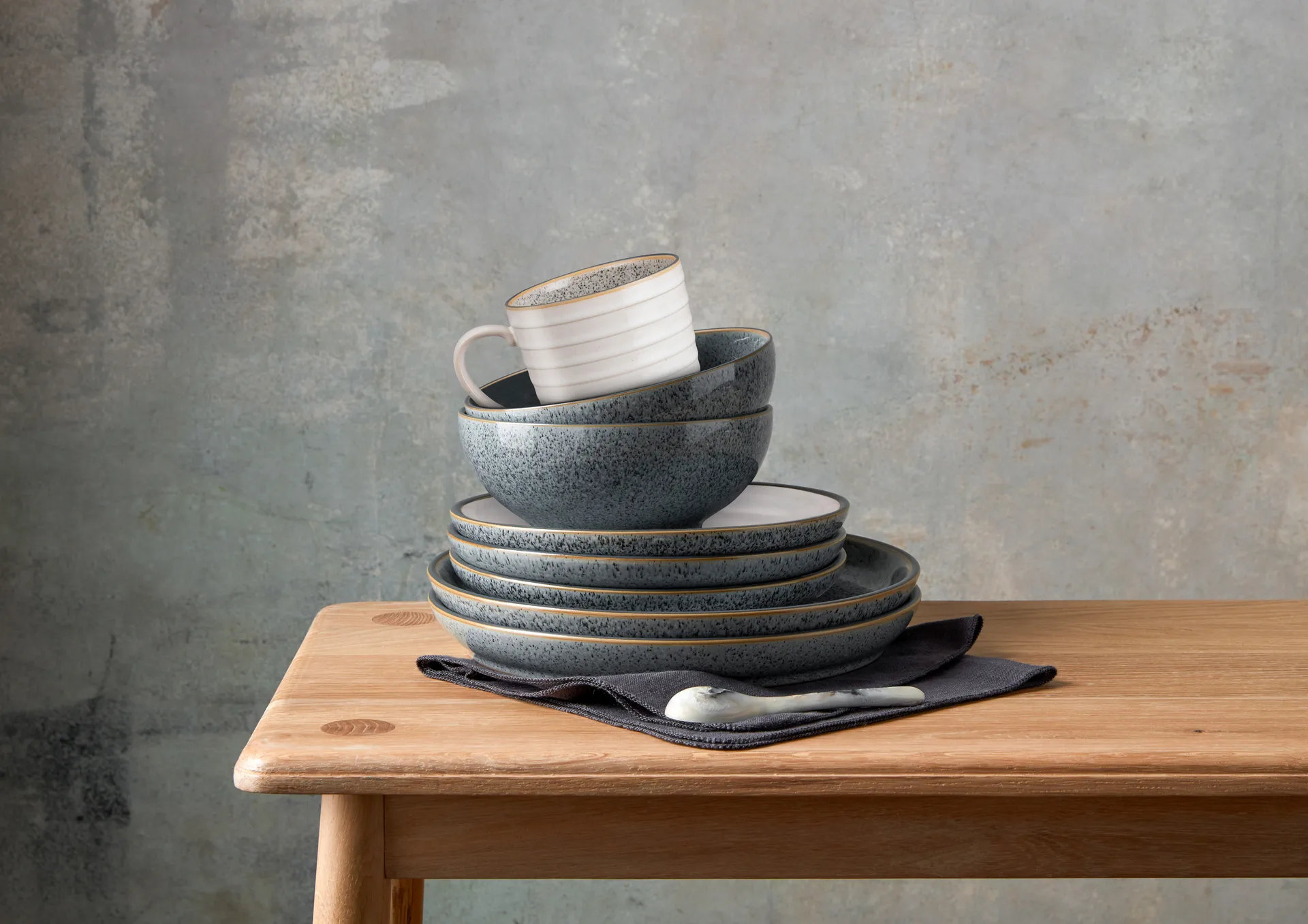 Studio Grey coupe tallerken 26 cm 4-pak, Granite Denby