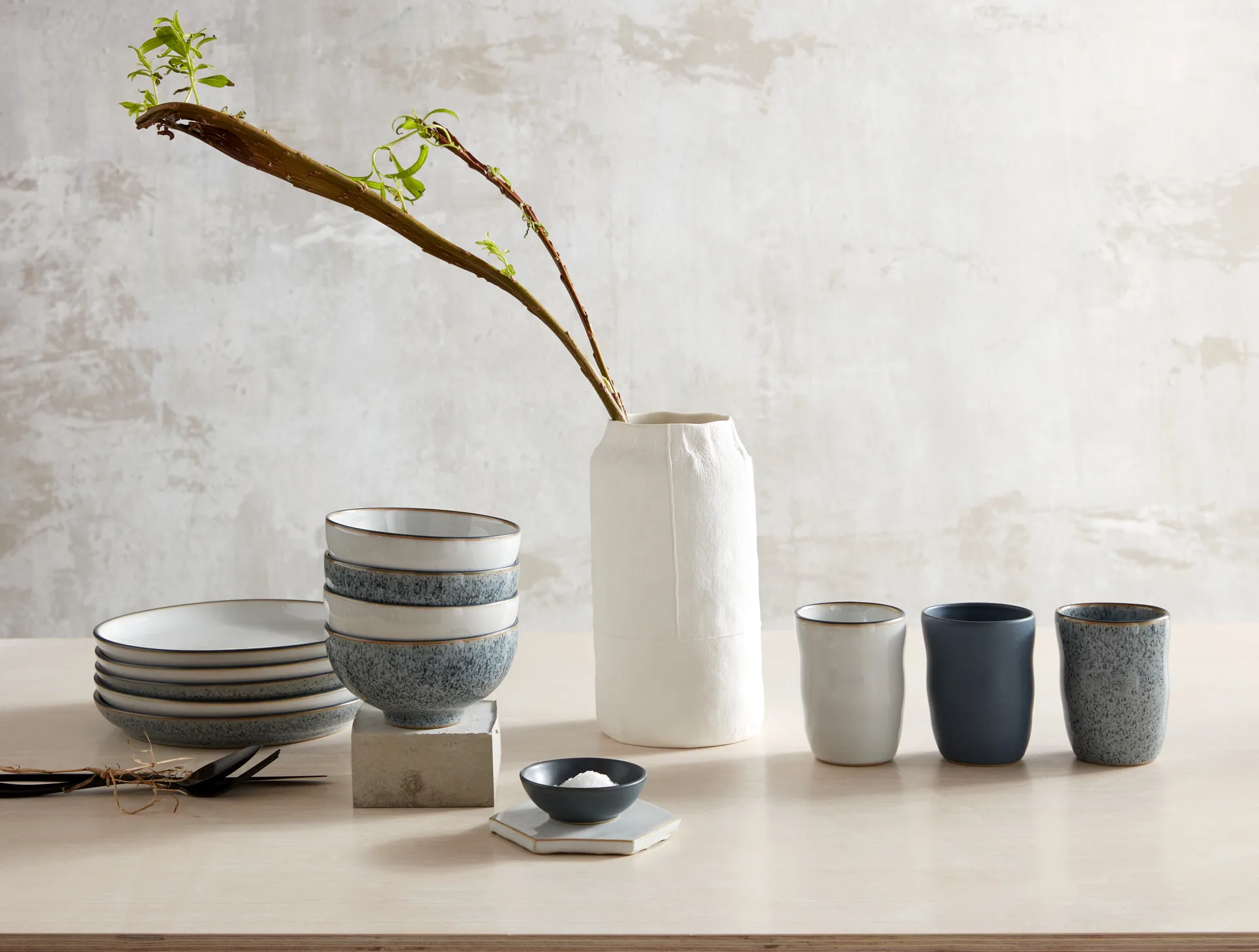 Studio Grey tallerken 21 cm 4-pak, Granite Denby