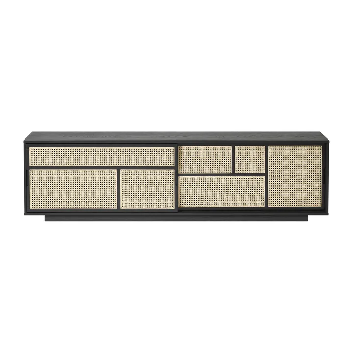 Air sideboard low - sort, rattan - Design House Stockholm