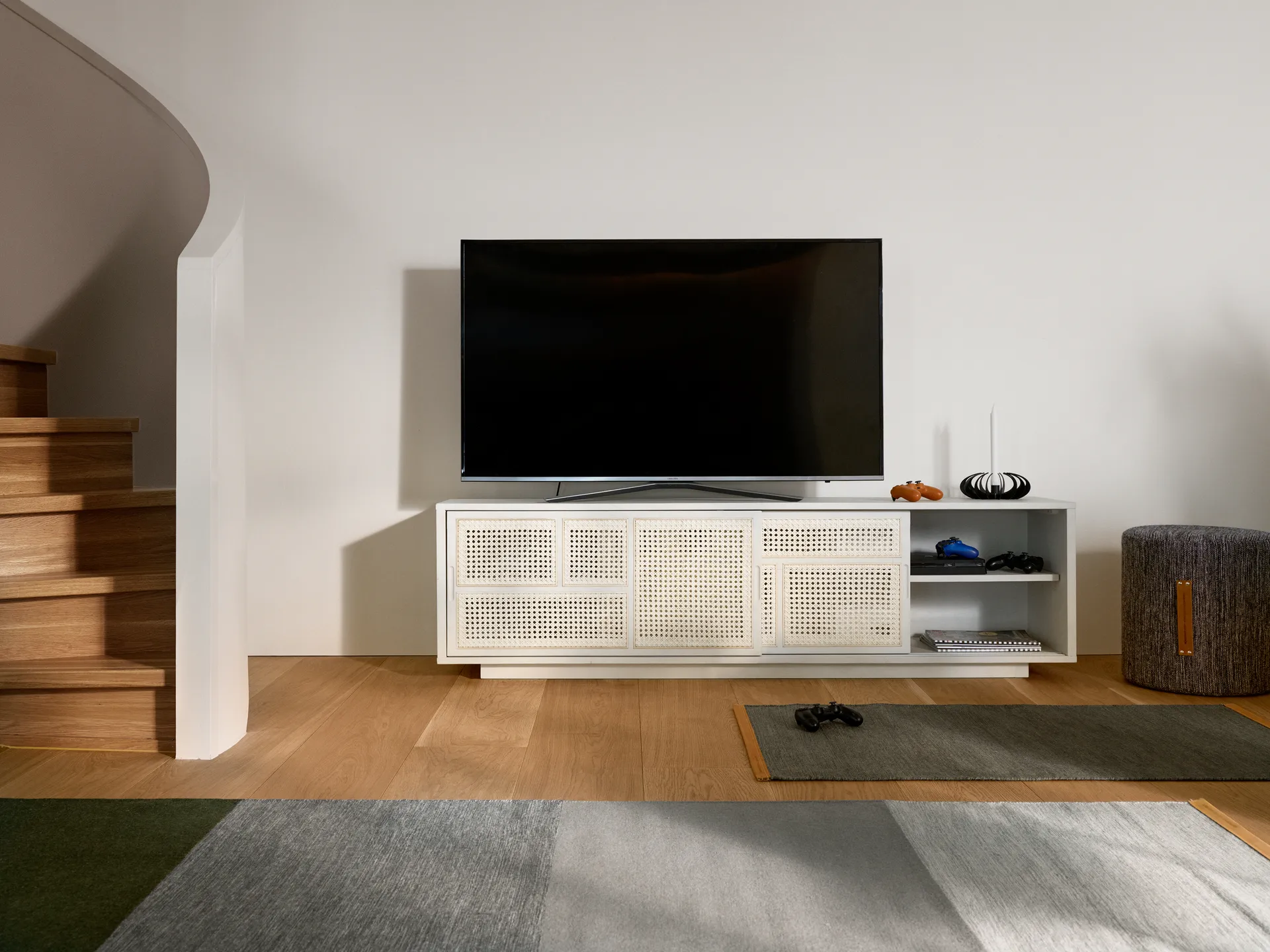 Air sidebord, lavt, rotting, Hvid, rattan Design House Stockholm