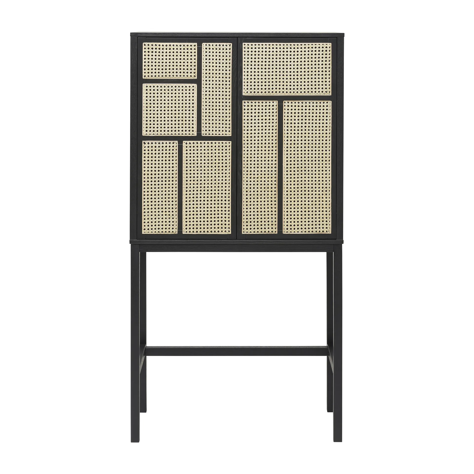Air vitrineskab, sort, rattan Design House Stockholm