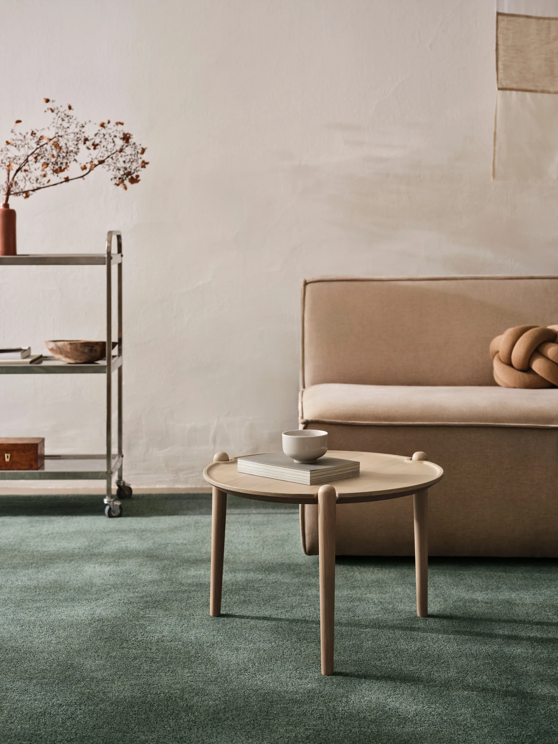 Aria sofabord, Light oak, Ø50x37 cm Design House Stockholm