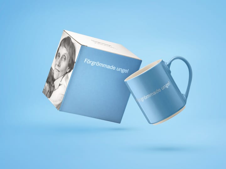 Astrid Lindgren krus, förgrömmade unge!, Svensk tekst Design House Stockholm