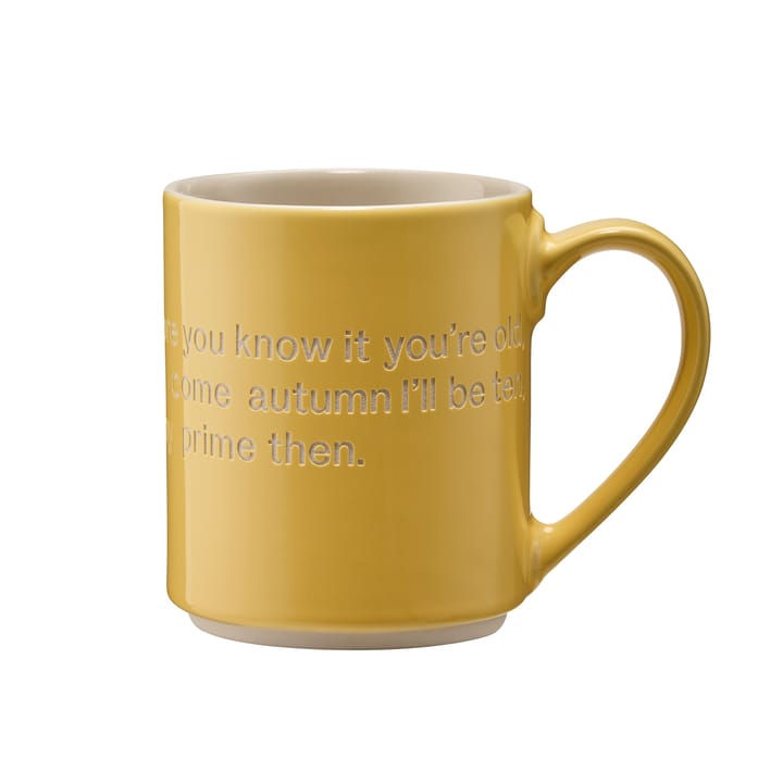 Astrid Lindgren krus, Oh yes, time flies - gul-engelsk - Design House Stockholm
