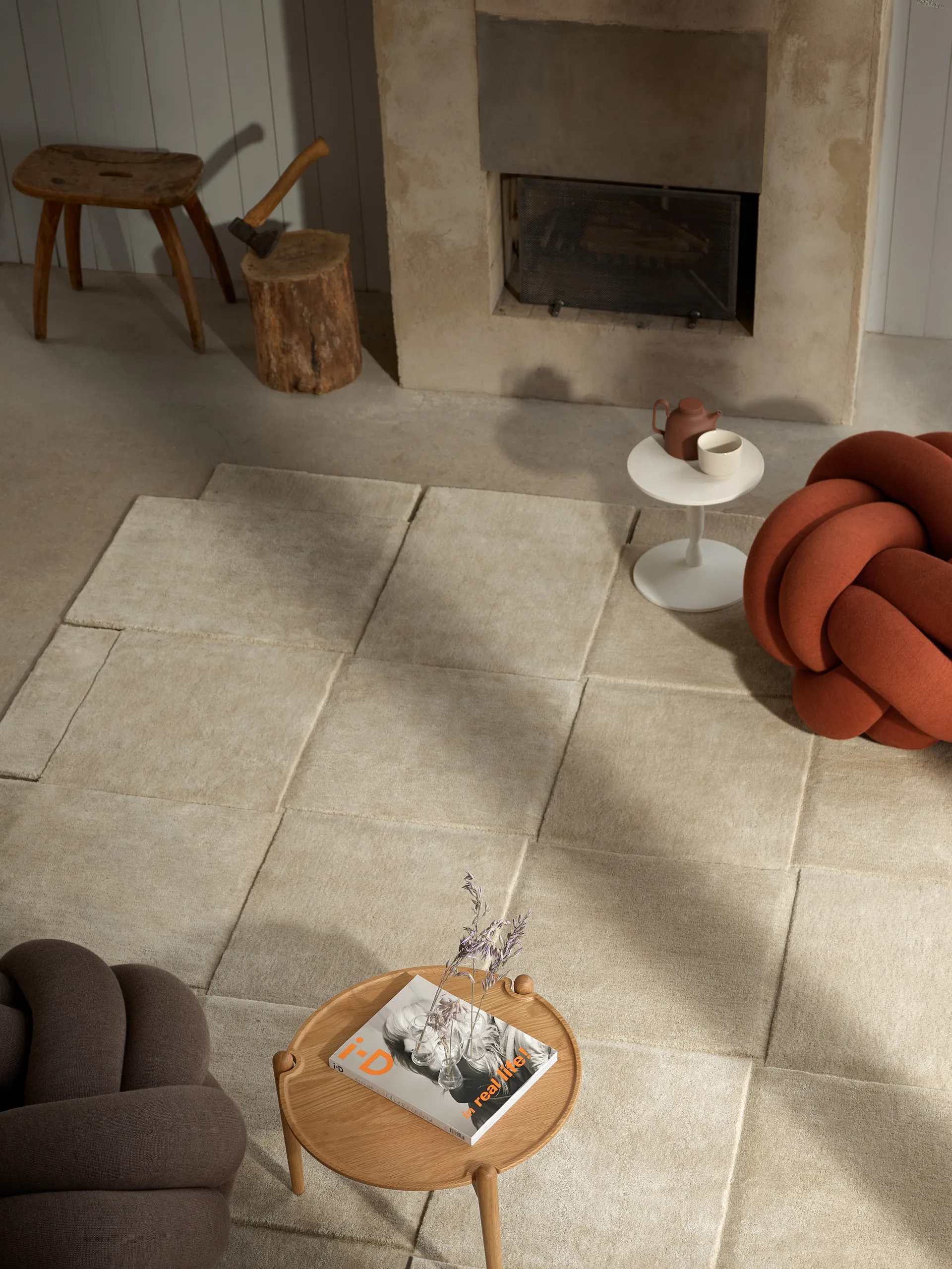 Basket tæppe beige, 245x245 cm Design House Stockholm