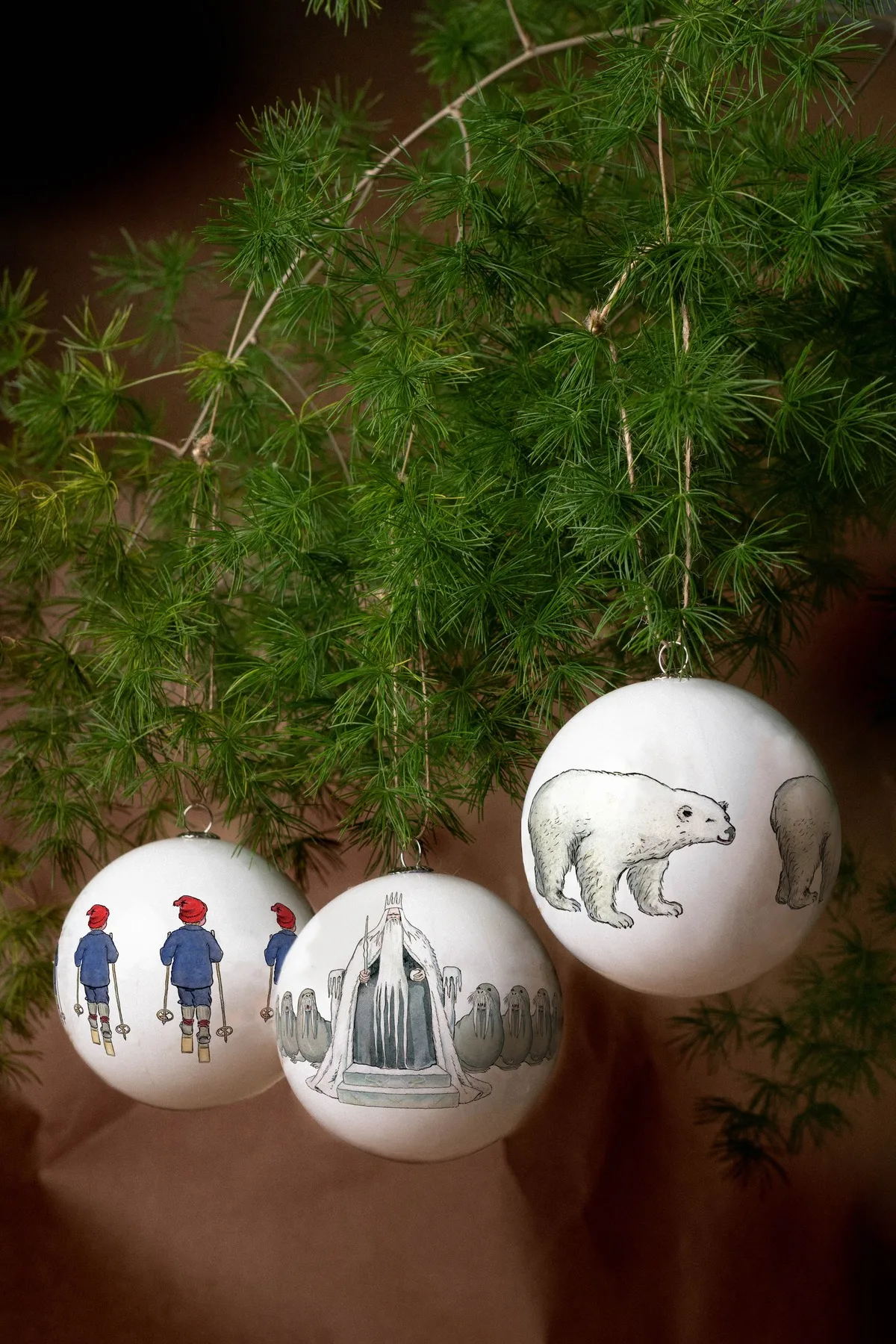 Elsa Beskow julekugler 3 stk, King Winter Design House Stockholm