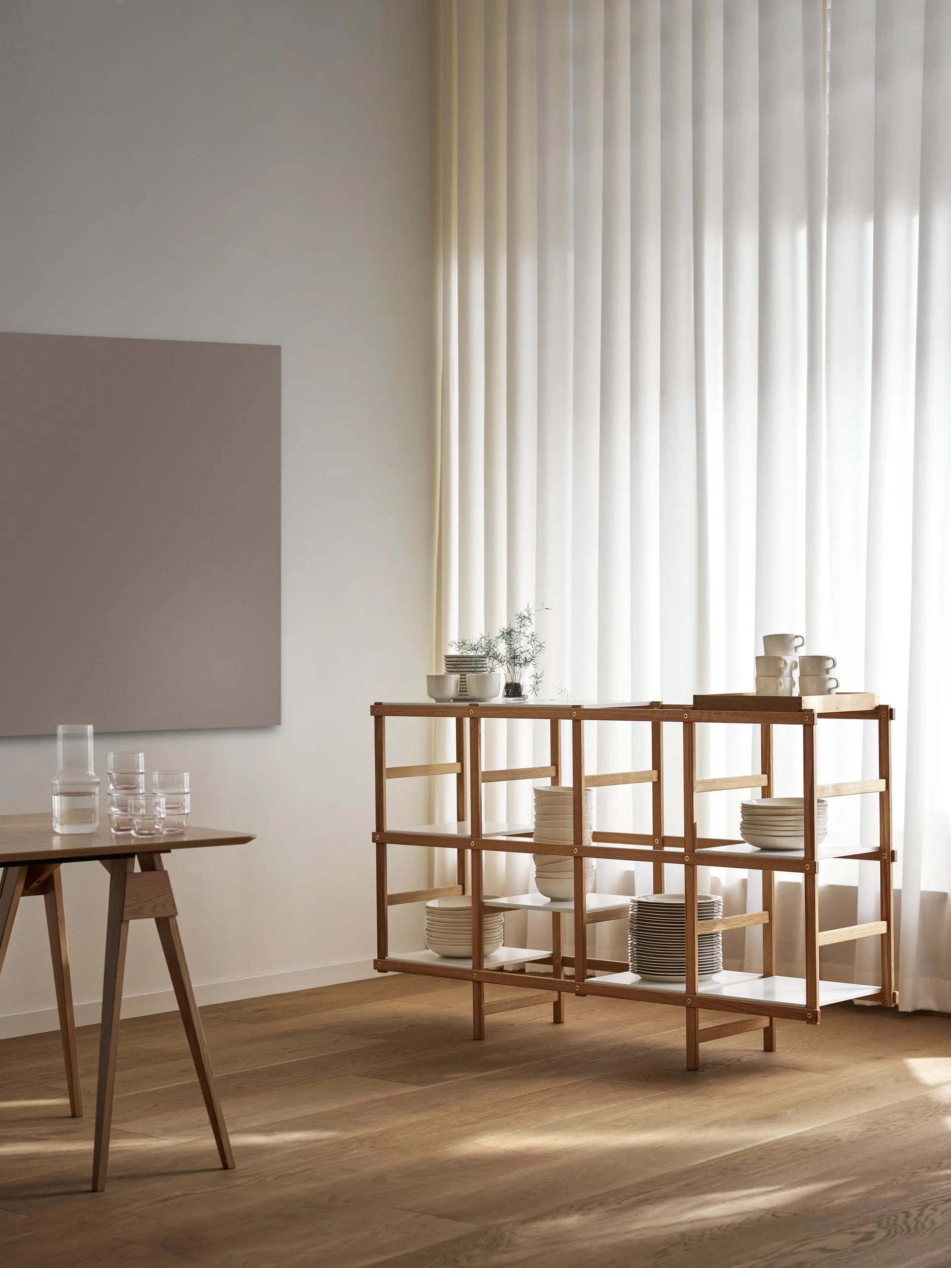 Frame hylde M 154 cm, Eg/Hvid Design House Stockholm