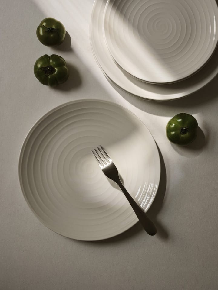 Hvid middagstallerken 28 cm, stribet hvid Design House Stockholm
