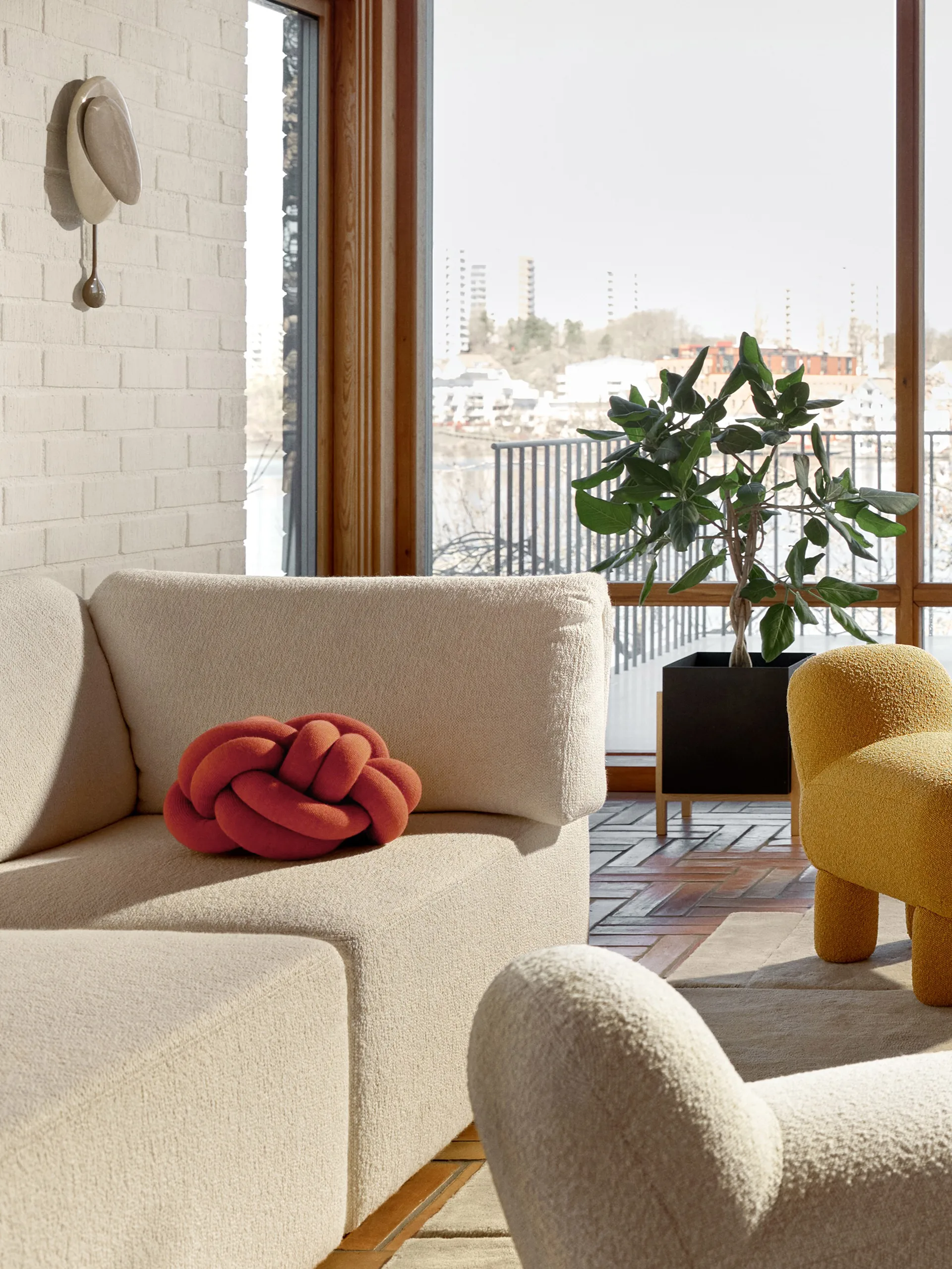 Knot pude, Orange red Design House Stockholm