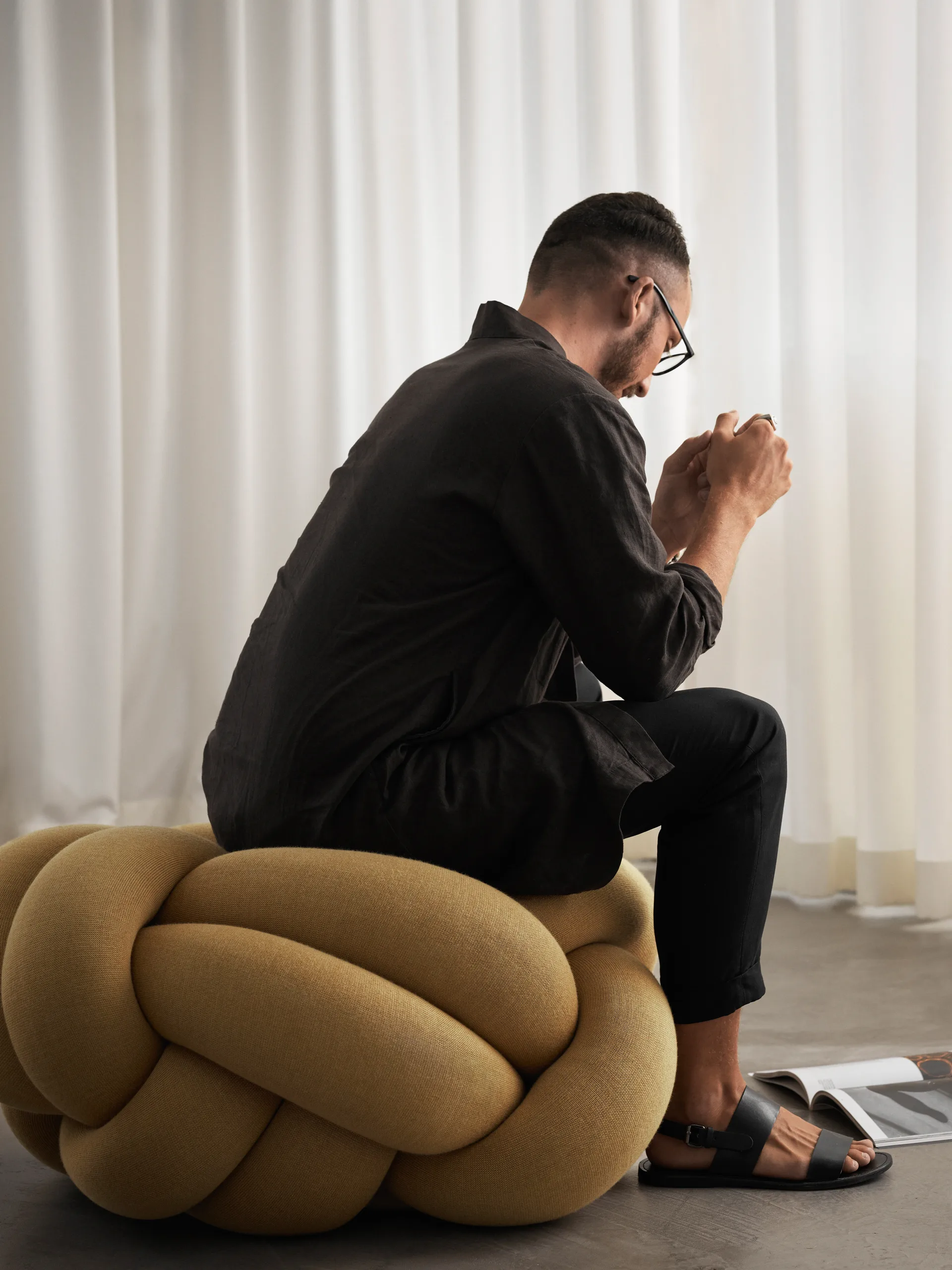 Knot pude XL, Yellow Design House Stockholm