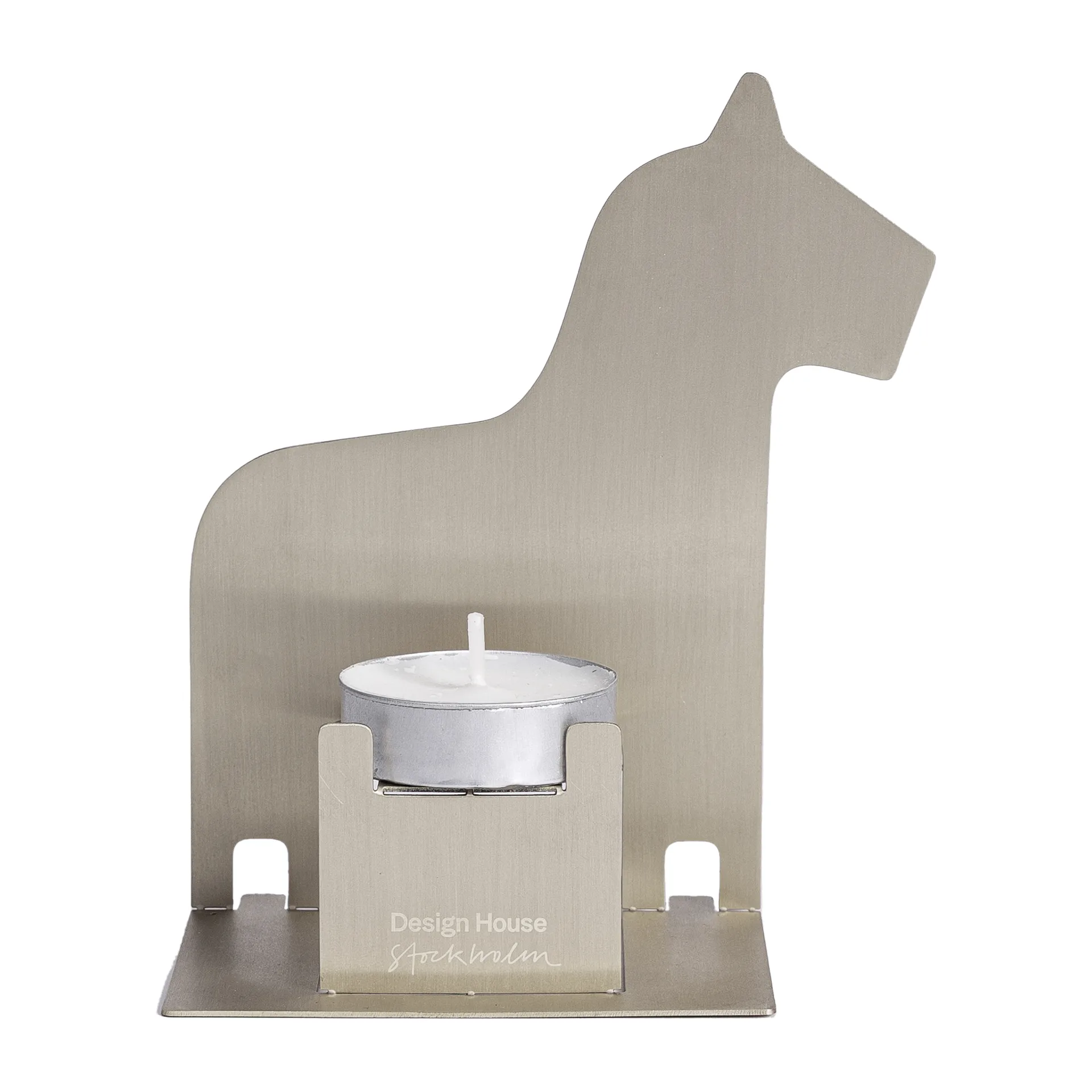 Pop-up fyrfadsholder dalahest, Rustfrit stål Design House Stockholm