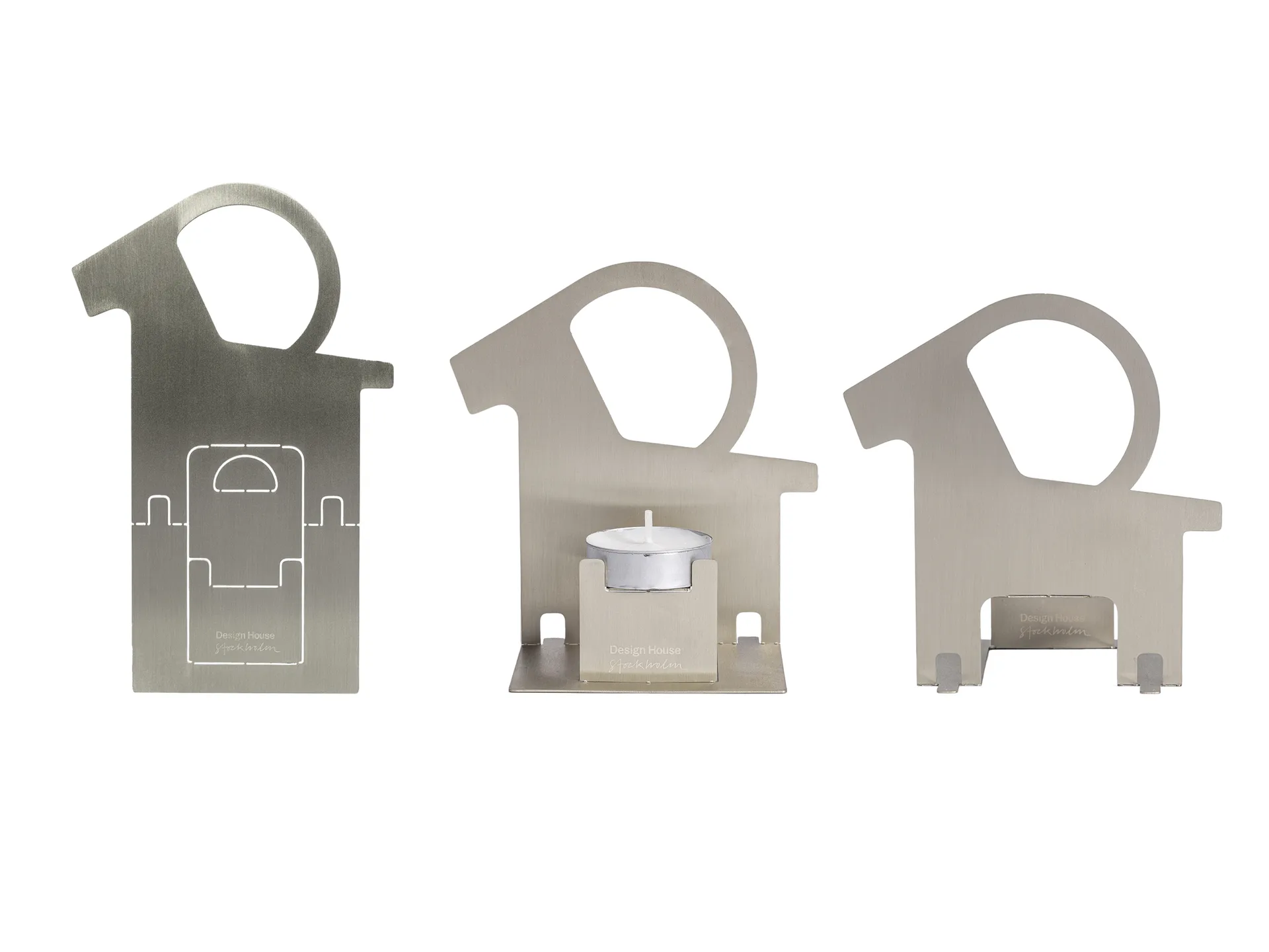 Pop-up fyrfadsholder julebuk, Rustfrit stål Design House Stockholm