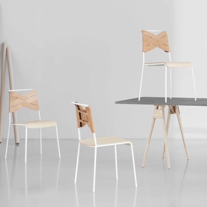 Torso stol, eg, naturfarvet læder, ben i krom Design House Stockholm