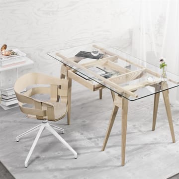 Wick Chair kontorstol - asketræ-hvide metalben - Design House Stockholm