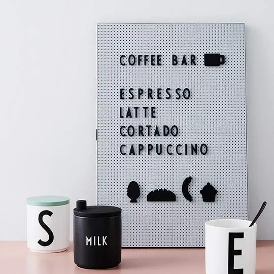 Design Letters bogstavtavle A3, lysegrå Design Letters