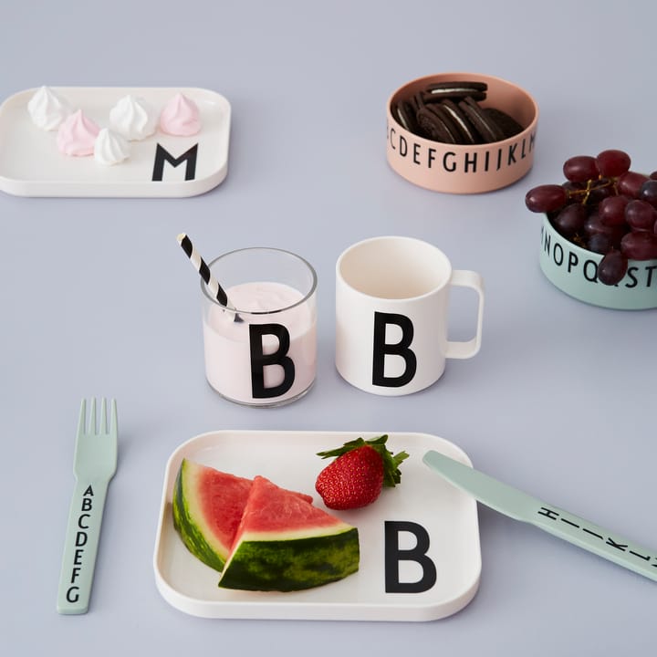 Design Letters børnebestik melamin, Grøn Design Letters