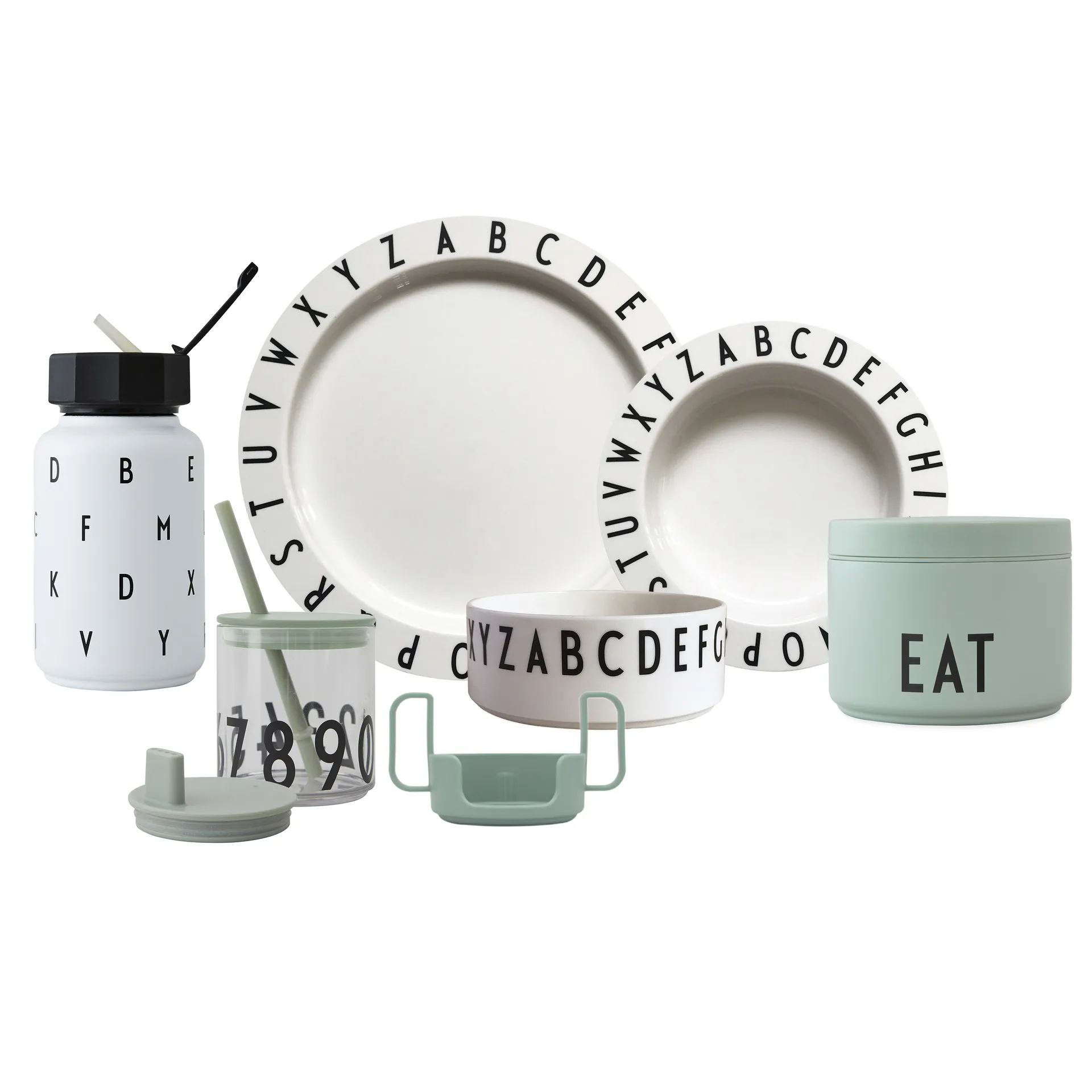 Design Letters Eat & Learn Premium gavesæt, Grøn/Hvid Design Letters