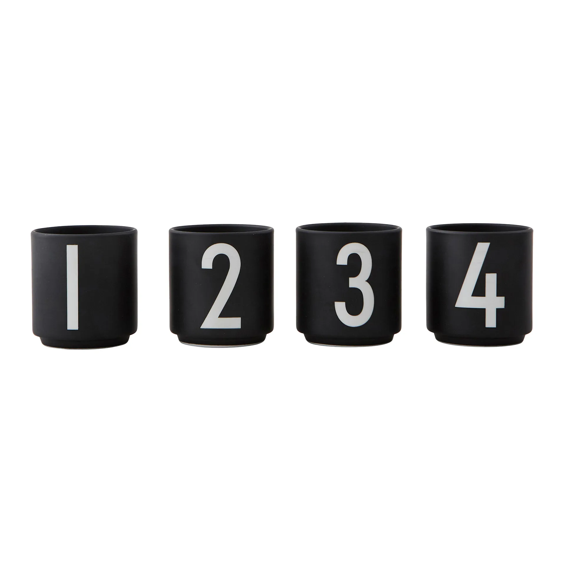 Design Letters espressokopper 4-pak sort, Black Design Letters