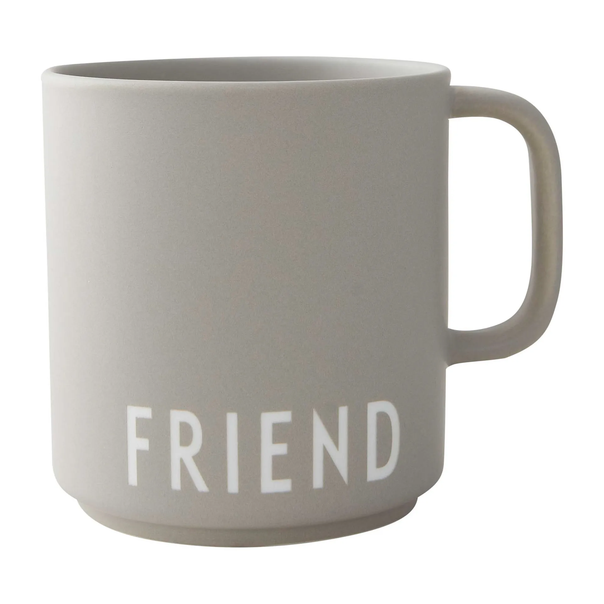 Design Letters favoritkop med hank 25 cl, Friend/Grey Design Letters