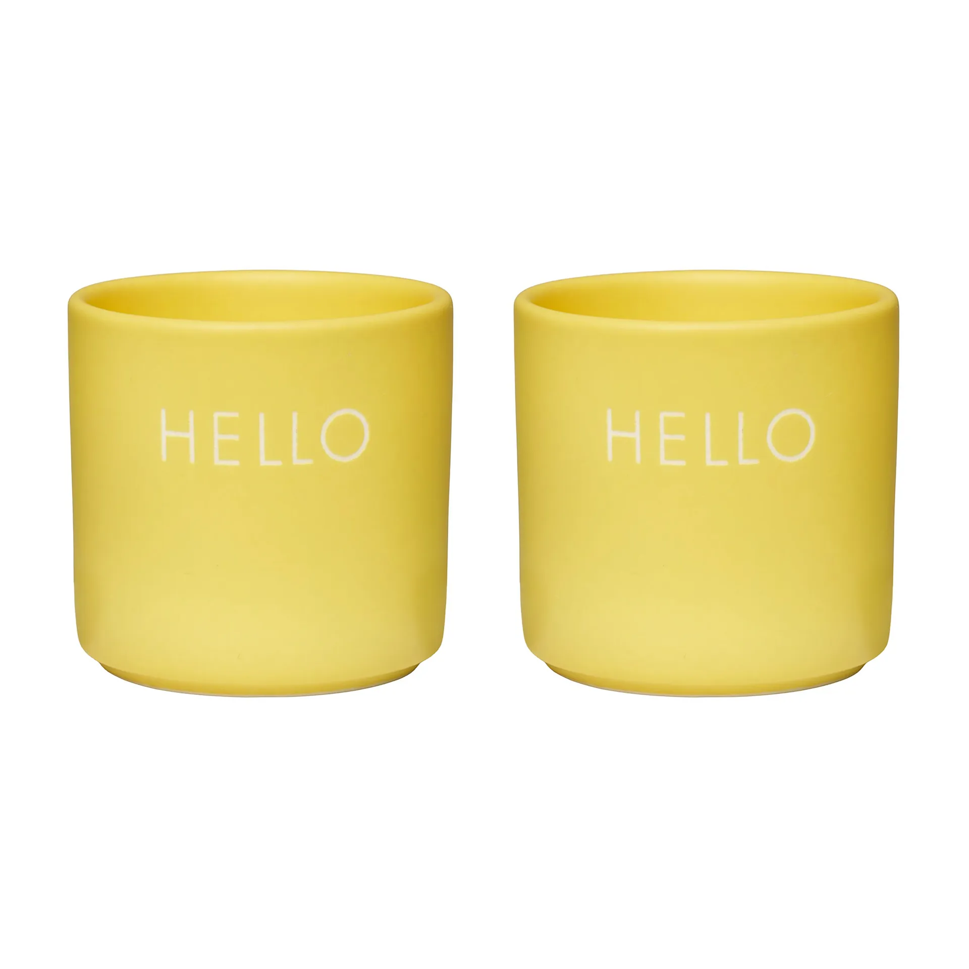 Design Letters æggebæger 2-pak, Hello/Yellow Design Letters