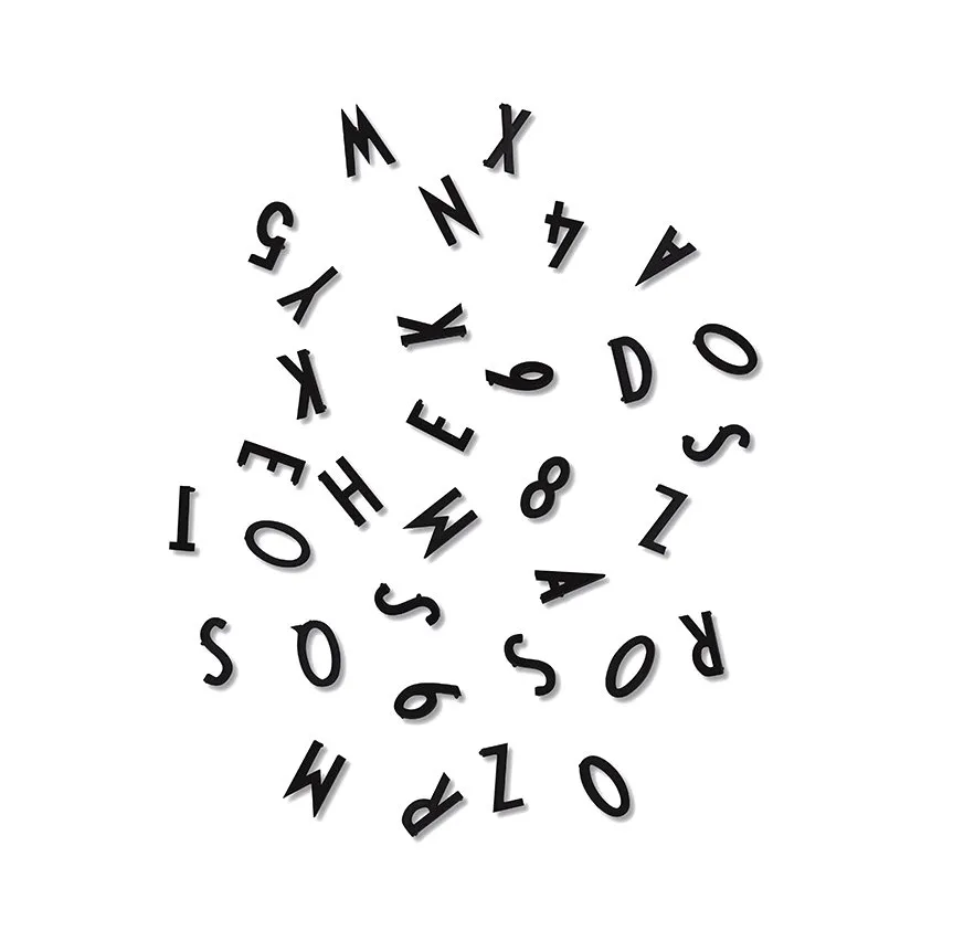 Design Letters letter box, Sorte bogstaver Design Letters