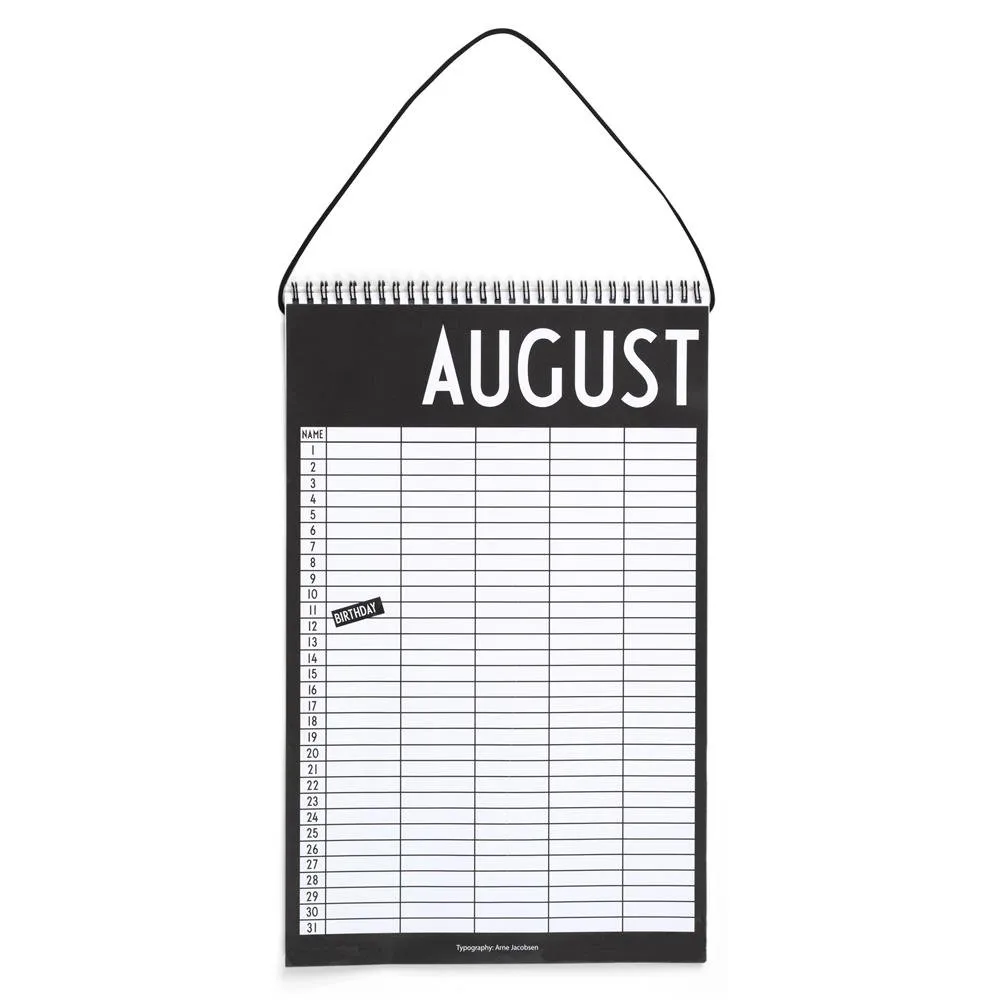 Design Letters Månedskalender, Black Design Letters