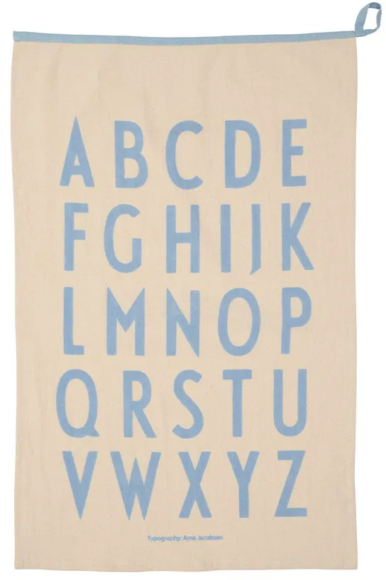 Design Letters Premium classic viskestykke 50x70cm, ABC-blå Design Letters
