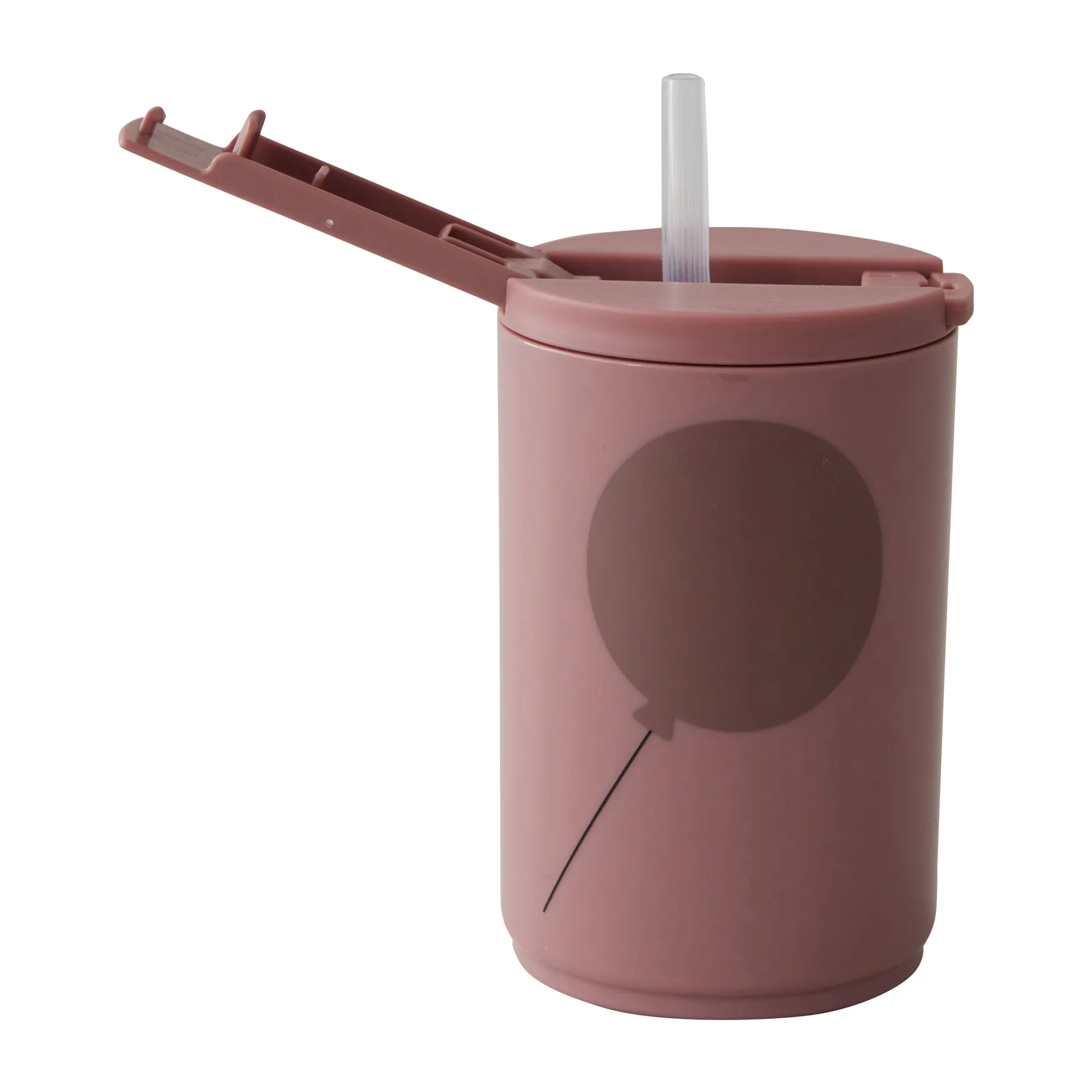 Design Letters termokrus med sugerør 33 cl, Ash rose Design Letters