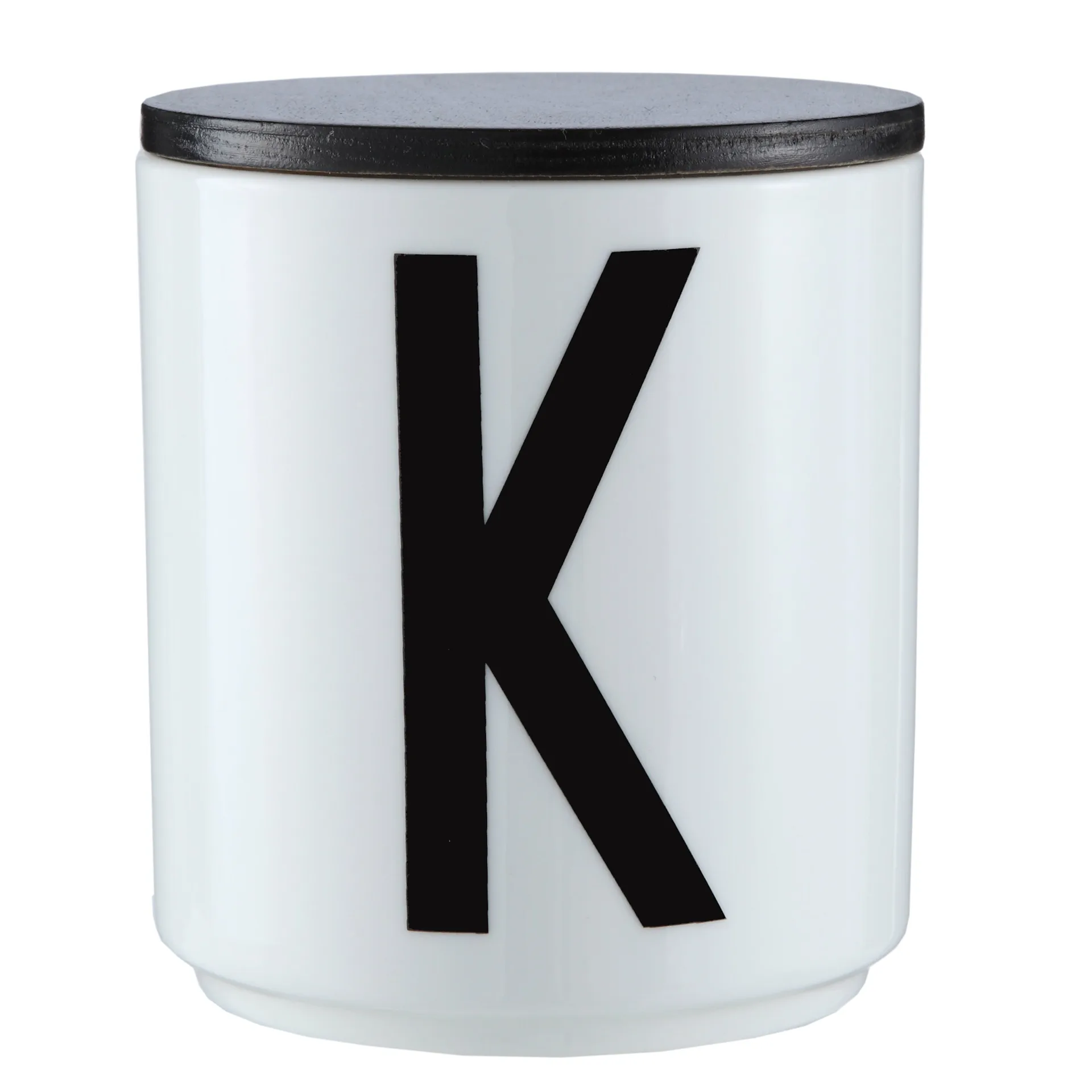 Design Letters trælåg til kop, sort Design Letters