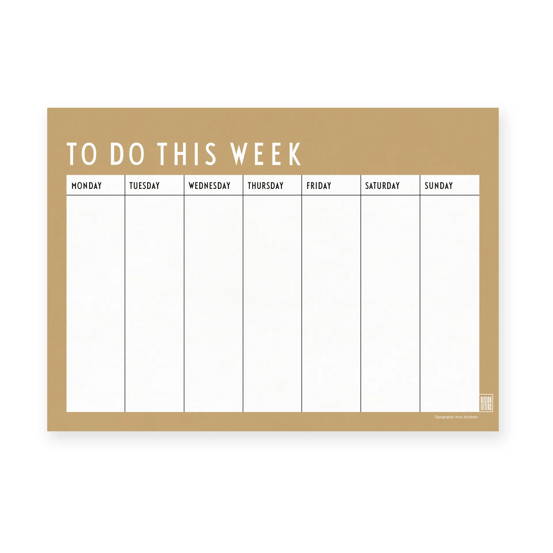 Design Letters ugeplan, Beige Design Letters
