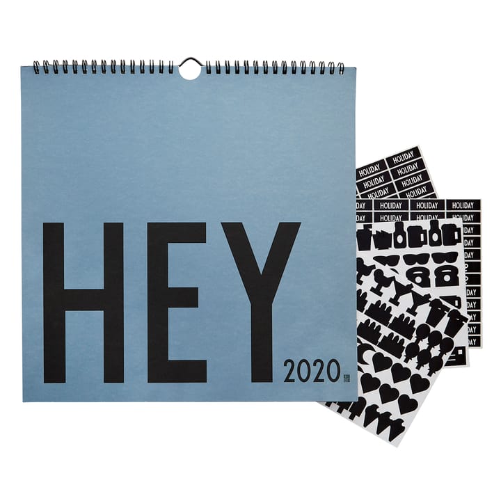 Design Letters vægkalender 2020, Blå Design Letters