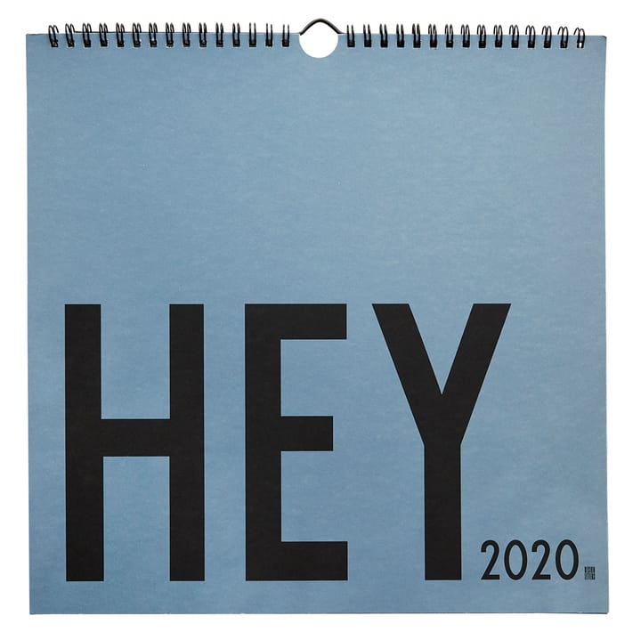 Design Letters vægkalender 2020, Blå Design Letters