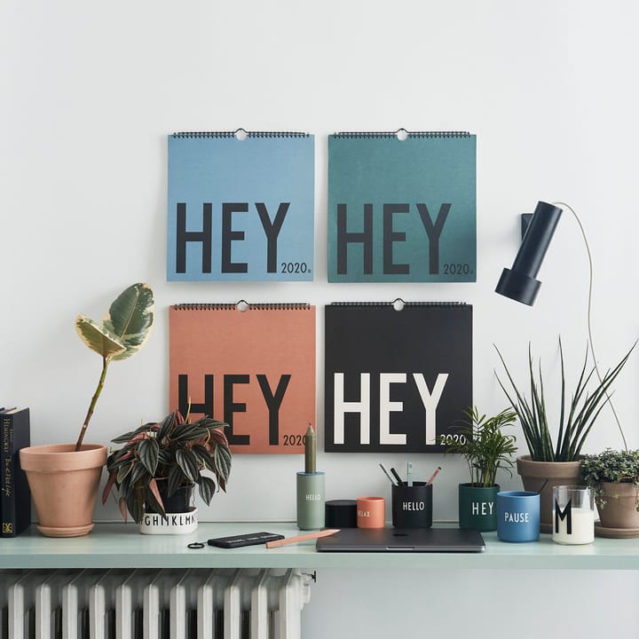 Design Letters vægkalender 2020, Blå Design Letters