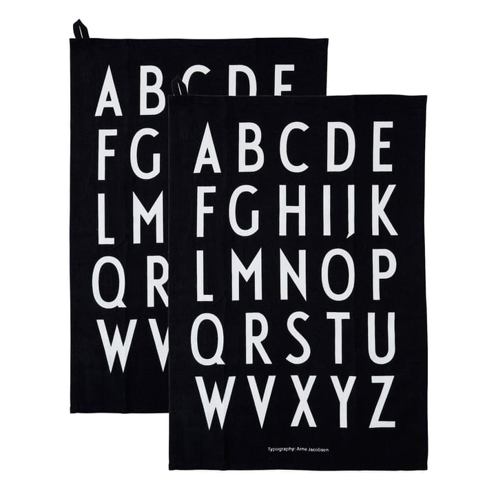 Design Letters viskestykke 40x60 cm pakke med to styk - Sort - Design Letters