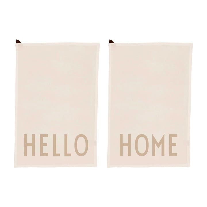 Design Letters viskestykke favorit 2 dele - Hello/Home/Offwhite - Design Letters