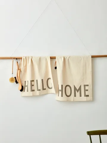Design Letters viskestykke favorit 2 dele - Hello/Home/Offwhite - Design Letters