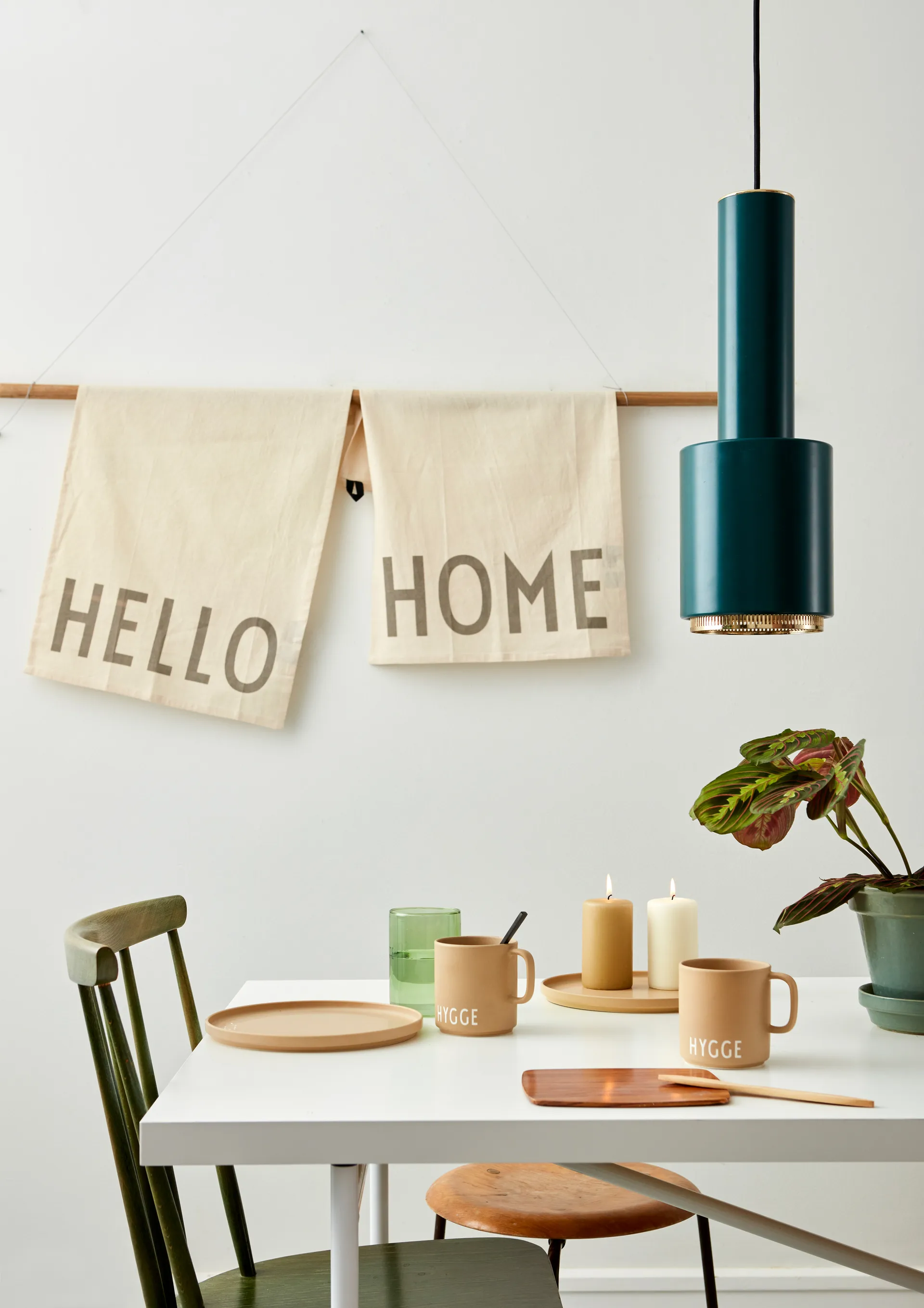 Design Letters viskestykke favorit 2 dele, Hello/Home/Offwhite Design Letters