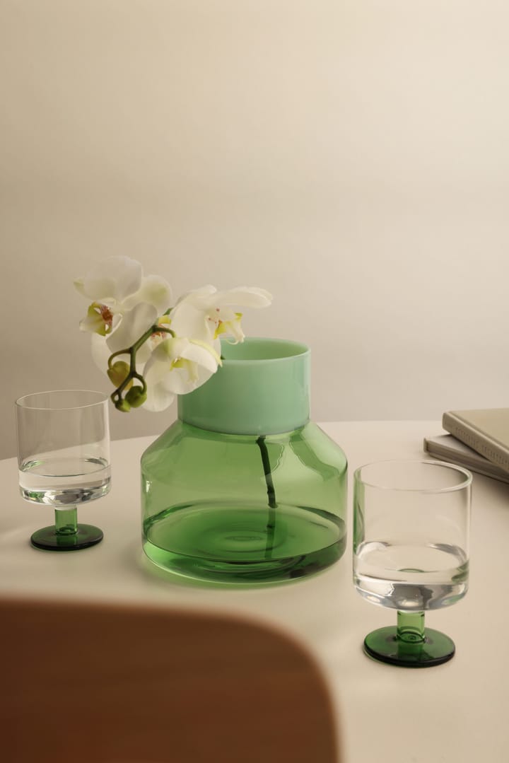 Generous vase large Ø16,5 cm - Milky green/Green - Design Letters