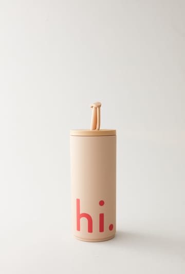 Travel Life termoflaske med sugerør 50 cl - Hi-beige - Design Letters
