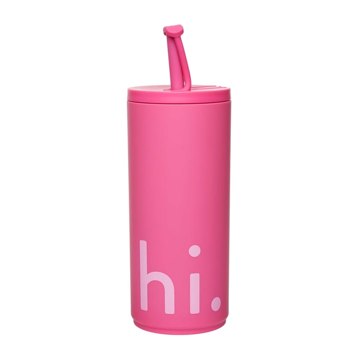 Travel Life termoflaske med sugerør 50 cl - Hi/Cherry pink - Design Letters
