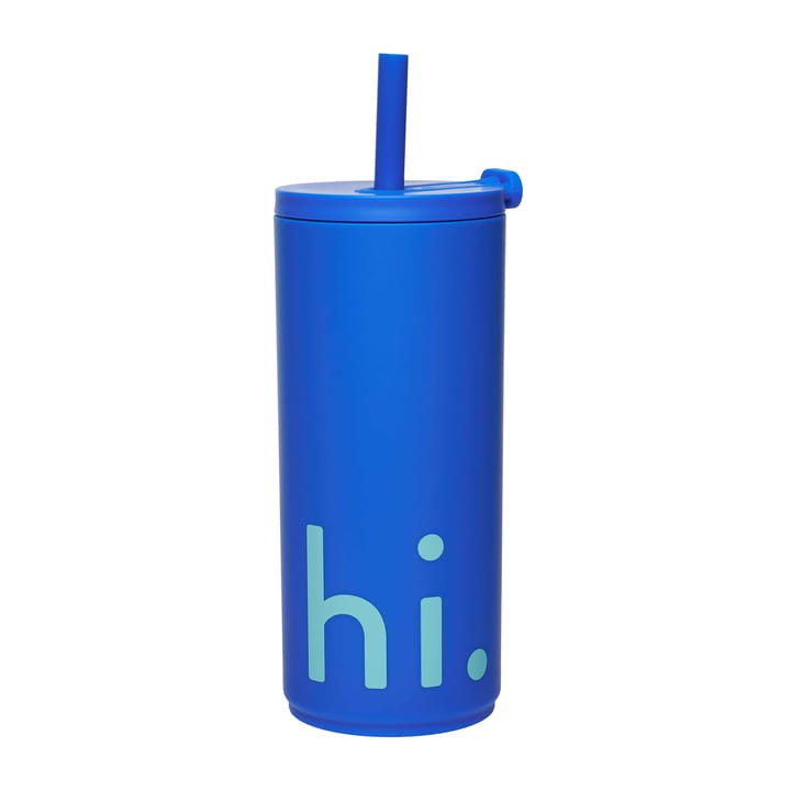 Travel Life termoflaske med sugerør 50 cl - Hi/Cobalt blue - Design Letters